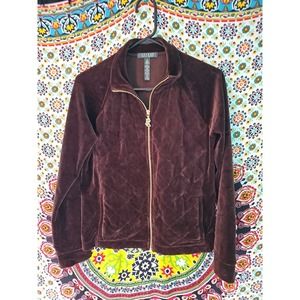 Lauren Ralph Lauren Cotton Soft Brown Zip Track Jacket Womens Medium